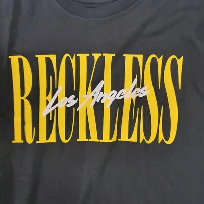 Camiseta Young & Reckless Negra Amarilla Manga Corta Talla Pequeña NUEVA Los Ángeles Foto 1 de 4