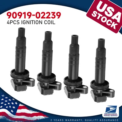 4Pcs OEM Ignition Coil 90919-02239 UF247 For 2000-2005 Toyota Celica GT 1.8L - Image 1 of 4