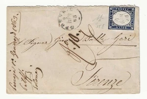 1862 Sardegna - Busta con 20 c. indaco tariffa in eccesso Sassone 15E A. Diena - Foto 1 di 2