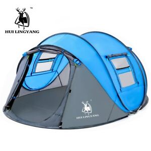 Throw Pop Up Tent Outdoor Automatic Double Layers 4  6 Person Polyester Camping