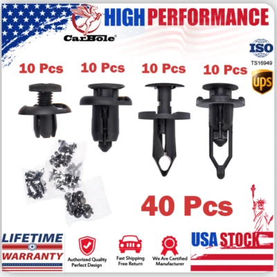 40x Car Retainer Accessories Plastic Rivets Fastener Bumper Push Clips Pin Rivet - Image 1 of 4