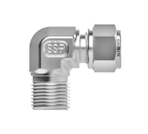 3/8" Tube x 1/2" MNPT Elbow Fitting 316s SSP GripLok ISSG6ME8 - Picture 1 of 2