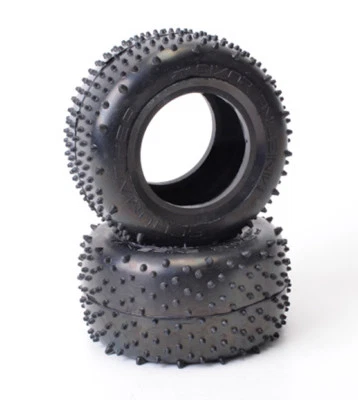 Schumacher Racing U6785 "Mini Spike" 2.2" 1/10 Truck Carpet Tires (2) (Silver) - Image 1 of 2