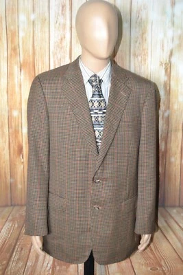Samuelsohn Men Check Wool Multicolor 2 Front Button Sports Coat Sz 44TL - Image 1 of 4