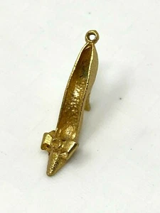 Mujer Collar Colgante Zapato Stiletto Bomba Tono Dorado - Imagen 1 de 4