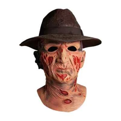 UM PESADELO NA RUA ELM - MÁSCARA DE LUXO FREDDY KRUEGER COM CHAPÉU FEDORA Nova em folha - Imagem 1 de 3