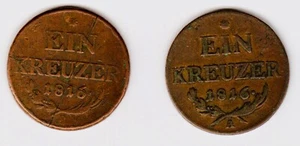 2 Münzen - Österreich 1 Kreuzer 1816 A und B - Bild 1 von 2