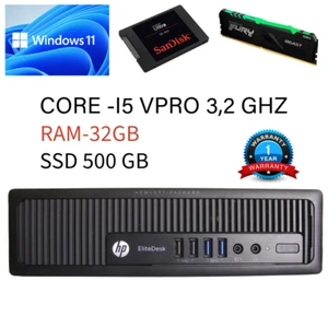 Ordenador PC HP 800 G1 SFF Core i5 Windows 11 Pro RAM 32 SSD 500 GB+Asus 19" - Imagen 1 de 5