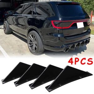 Glossy Rear Bumper Diffuser Lip Spoiler Splitter Shark Fin For Dodge Durango SRT - Picture 1 of 14