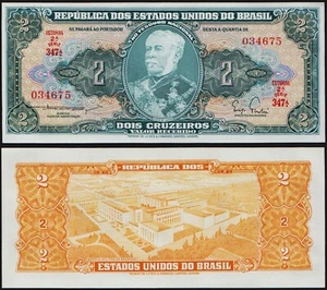BRAZIL 2 CRUZEIROS (P157Aa) N. D. (1954-58) UNC - Picture 1 of 1