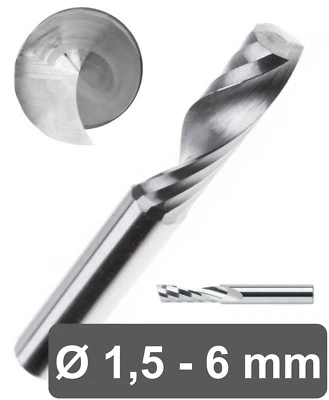 VHM Einzahnfräser Spiralfräser Holzfräser Fräser Einschneidig Holz Kunststoff - Bild 1 von 4