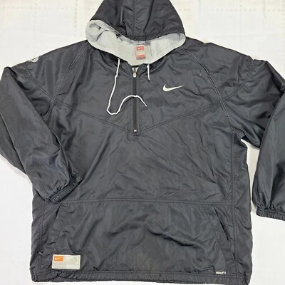 Nike Team Lacrosse Vintage Cremallera Completa Sudadera con Capucha Chaqueta de Entrenamiento XXL 2XL Negra #H98 Foto 1 de 4