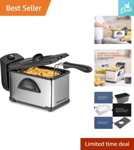 Stainless Steel Electric Deep Fryer - 2 Quart Capacity, Adjustable Temperature - Picture 1 of 10