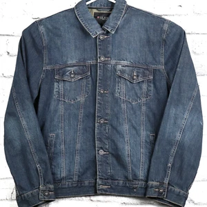 Guess Men's XXL Blue Denim Button Down Pockets Casual Regular Fit Jacket - Picture 1 of 14