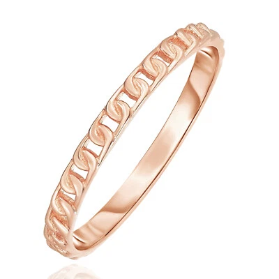 14K Rose Gold Curb Stackable Ring - Image 1 of 2