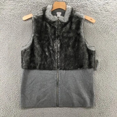 Chaleco Top Zenergy By Chicos Piel Sintética Cremallera Mujer L Gris Mezcla de Algodón Sin Mangas Foto 1 de 4