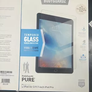BodyGuardz Premium Pure Tempered Glass for Apple iPad Air / Air 2 / iPad 9.7 in - Picture 1 of 2