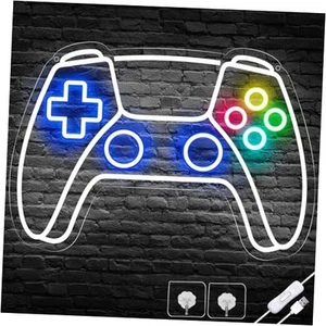 Gamer Neon Sign, Gamepad Shaped LED Neon Sign for Gamer Room Decor, Gaming - Picture 1 of 8