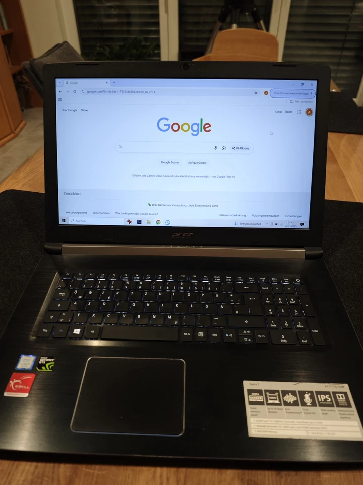 Acer Aspire 7 A717-71G-59FW Laptop i5-7300HQ 8GB DDR4 GTX 1050Ti 240GB SSD WIN10 - Bild 1 von 4