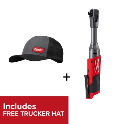 Milwaukee 2560-20 M12 Fuel 3/8" Extended Reach Ratchet + Trucker Hat - Image 1 of 2