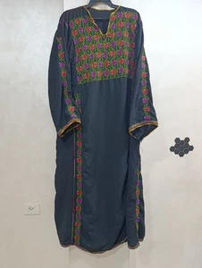 Vintage Handmade Embroidered Tatreez Thobe Heritage Palestinian Jordanian Dress - Picture 1 of 6