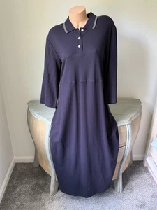 Talbots Polo Maxi Shirt Kleid Kurzarm dunkelblau 100% Baumwolle M maritim - Bild 1 von 8