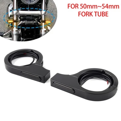 2X Motorrad-LED-Gabelblinker-Blinker, bernsteinfarben Für  Harley Touring Dyna - Image 1 of 4