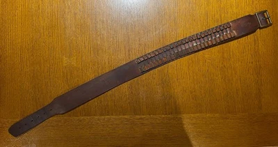 "Cinturón de munición para rifle Hunter vintage de cuero .30-06 se adapta a la cintura de 34-39""" Foto 1 de 4