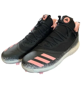 Botines de béisbol Adidas para hombre 14 Stickball Icon V Boost zapatos negro rosa EH2377 - Imagen 1 de 6