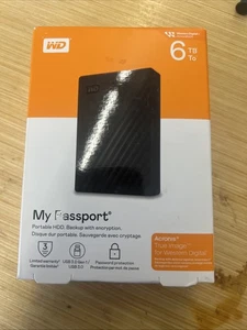 WD 6TB My Passport Portable External Hard Drive HDD-WDBR9S0060BBK-WESN - Picture 1 of 1