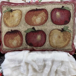 Cuscino arazzo accento lancio mele colorato misura 18" x 13" fattoria campagna rustico - Foto 1 di 5