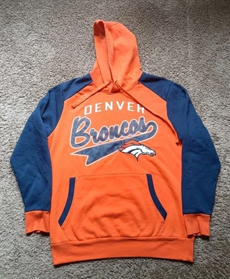 Denver Broncos Sudadera con Capucha Para Hombre Grande Naranja Manga Larga Bolsillos Bordados Foto 1 de 4
