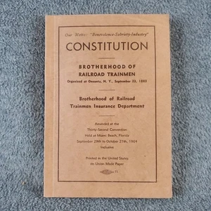 1964 Constitution, Brotherhood Of Railroad Trainmen Insurance Department - Picture 1 of 15