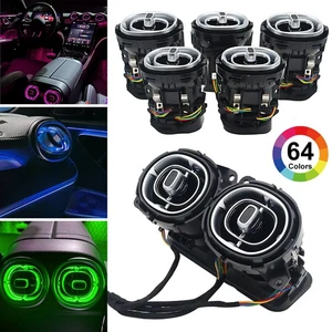 64 Colours Front&Rear Air Vent LED Ambient Light For Benz C-Class W206 GLC X254 - Picture 1 of 12