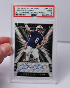 2019 Leaf Metal Draft Jarrett Stidham Auto Black Wave 2/7 PSA 9 - Picture 1 of 2