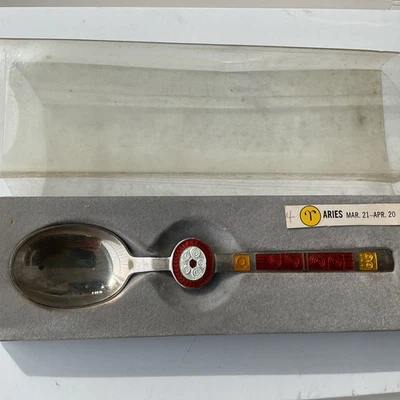 A. Michelsen Paul Rene Gauguin enamel & silver spoons, Zodiac Aries Sun Sign - Image 1 of 4
