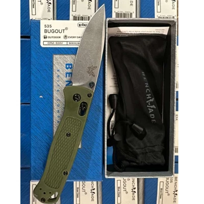Benchmade Bugout 535 CPM-S30V Green Grivory Handle Folding Knife New.