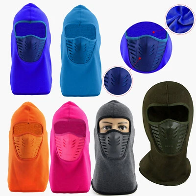 Hombres Mujeres Grueso y Delgado Pasamontañas Esquí Máscara Facial a Prueba de Viento Polar Sombrero Gorra Camping Foto 1 de 4