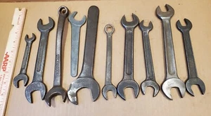 10 Vintage Pre Chrome Hand Wrenches, Old Mechanic Tools - Picture 1 of 5