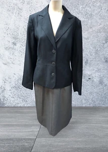 Koret, Woman, Skirts Suit, Sz 12, Jacket Black, Buttons,Skit Gray, Made in USA.! - Picture 1 of 15