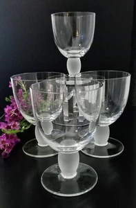 Set/4 Vintage DENBY ENGLAND Energy Zest Hand-Blown Crystal Water Goblets~ 5-1/4" - Picture 1 of 3