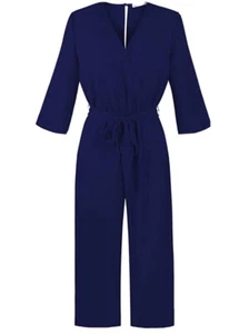 New Belongsci Black Jumpsuit Romper Size M 3/4 Sleeve Wide Leg w/pockets - Picture 1 of 3