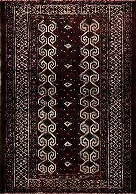Alfombra afgana vintage geométrica Balouch 3x4 tribal hecha a mano alfombra oriental Foto 1 de 4