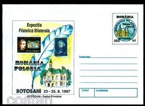 1997 EMINESCU, Mickiewicz, Dichter, Rumänien-Polen/Feder, Botosani, Cover/83 - Bild 1 von 1
