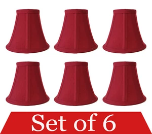 6-pack Clip On 5" Small Bell Shades for Chandelier (Burgundy Red) - Picture 1 of 5