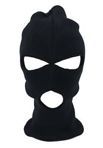Winter Balaclava 3 Hole Face Mask SAS Style Army Military Ski Warm Neck Black 