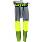 Nike Pro Mens  Black Yello Green S Spandex Running Compression Pants Volt 21X26