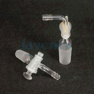 #14 #19 #24 #29 Joint Lab adaptador de 90 grados con llave de paso de vidrio cristalería - Imagen 1 de 18