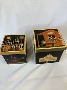 Primitives by Kathy PJ Rankin Hults Collection Boxes Set Of 2 Gardening/nature - Picture 1 of 14