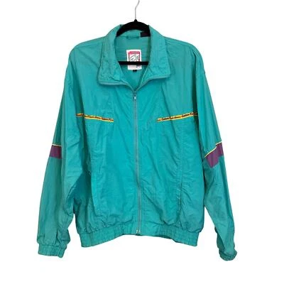 Vintage 90s Salem Fresh Gear Jacket Womens L Blue Windbreaker Bomber Full Zip - Image 1 of 4
